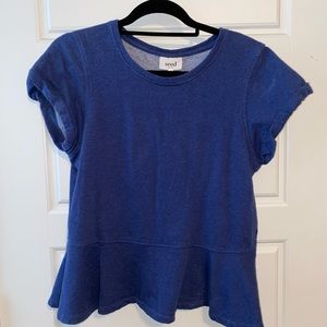 Denim color peplum Tee